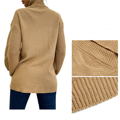 YESFASHION Solid Color Long-sleeve Twist Midi Sweaters