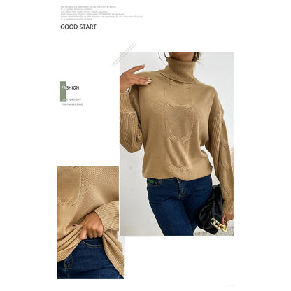 YESFASHION Solid Color Long-sleeve Twist Midi Sweaters