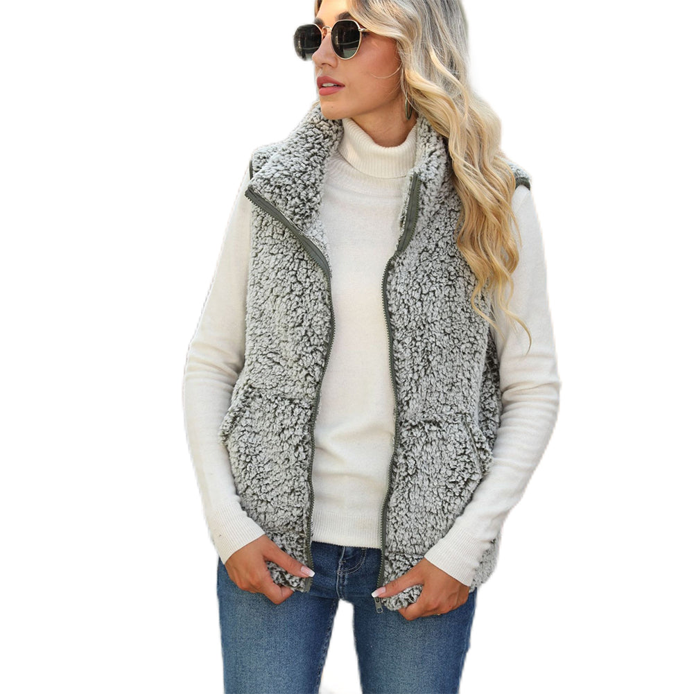 YESFASHION Bubble Fleece Vest