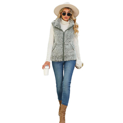 YESFASHION Bubble Fleece Vest