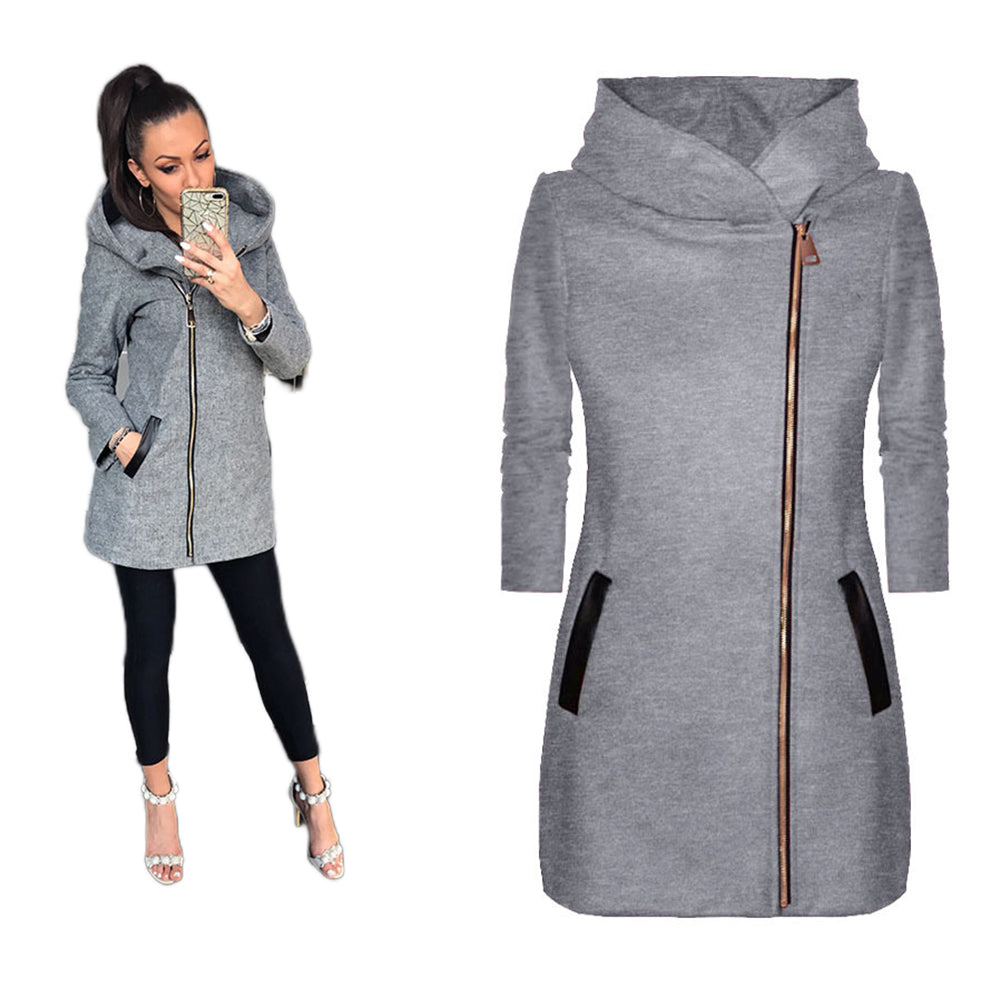 YESFASHION Women Fleece Jacket Side Zipper Cardigan Coats