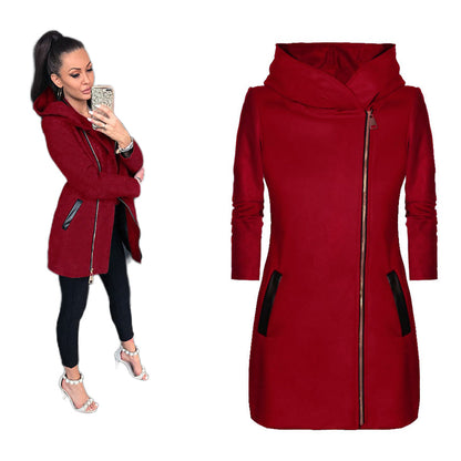 YESFASHION Women Fleece Jacket Side Zipper Cardigan Coats