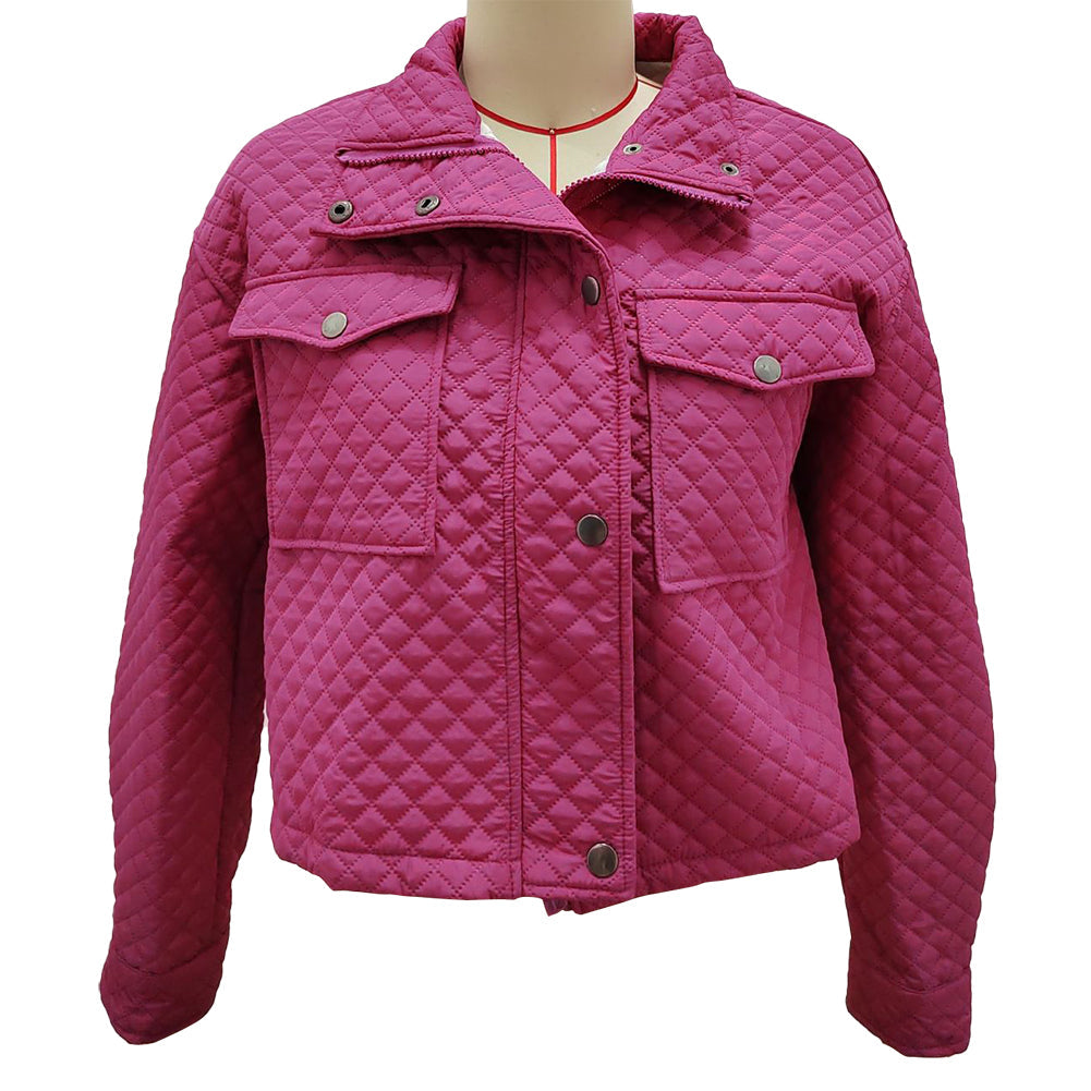 YESFASHION Lapel Loose Casual Zip Coats Jacket