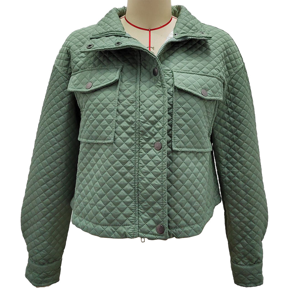 YESFASHION Lapel Loose Casual Zip Coats Jacket