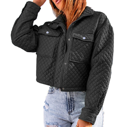 YESFASHION Lapel Loose Casual Zip Coats Jacket