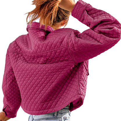 YESFASHION Lapel Loose Casual Zip Coats Jacket