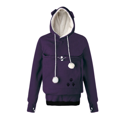 YESFASHION Cat Dog Kangaroo Long Sleeve Hoodie Sweatshirts