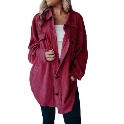 YESFASHION Women Fashion Long Sleeve Thermal Shirt Cardigan Coats