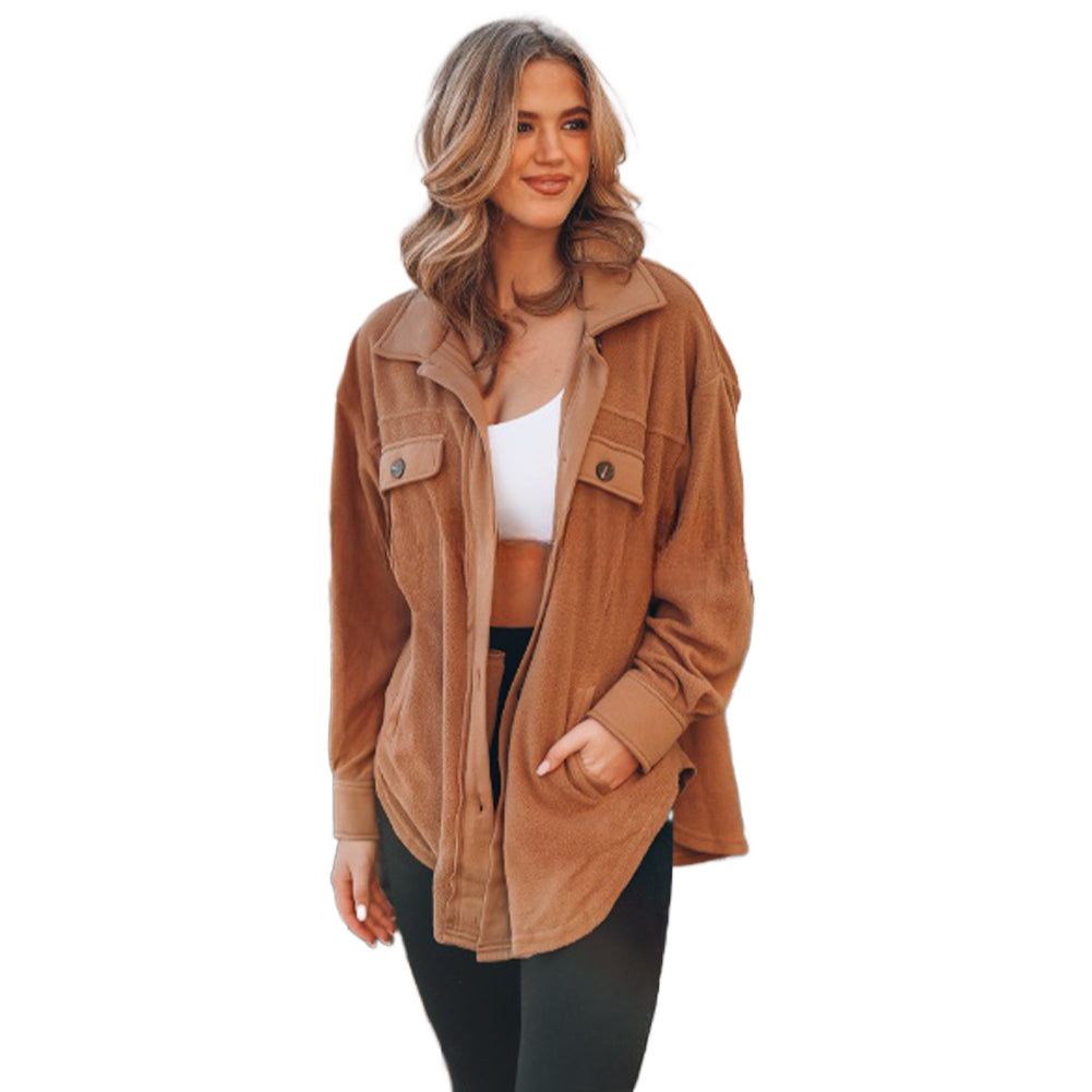 YESFASHION Women Fashion Long Sleeve Thermal Shirt Cardigan Coats