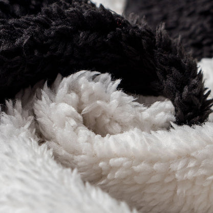 YESFASHION Women Mid Length Plaid Women Plush Coats