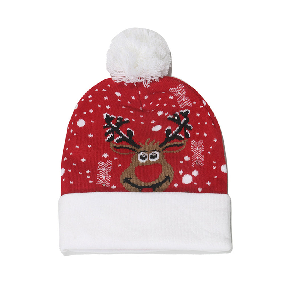 YESFASHION Glow Knit Hat Santa Claus Led Light Christmas Hat