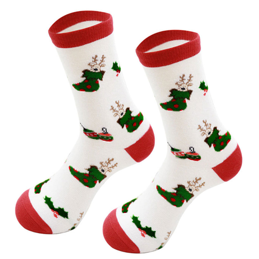 YESFASHION Christmas Socks Personality Mid Tube Socks