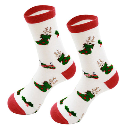 YESFASHION Christmas Socks Personality Mid Tube Socks