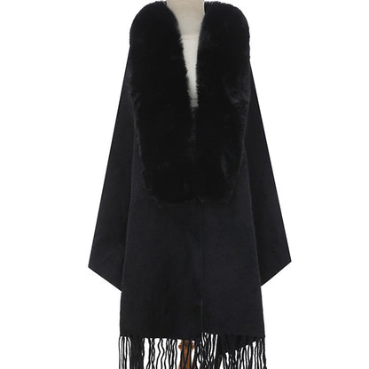 YESFASHION Fall Winter Warm Long Sleeve Knit Cape