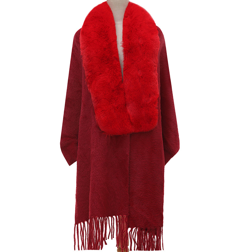 YESFASHION Fall Winter Warm Long Sleeve Knit Cape