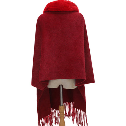 YESFASHION Fall Winter Warm Long Sleeve Knit Cape