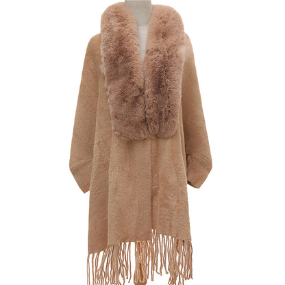 YESFASHION Fall Winter Warm Long Sleeve Knit Cape