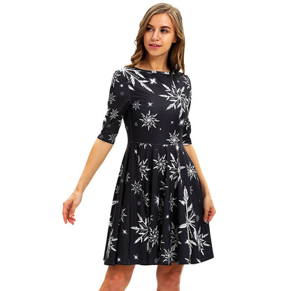 YESFASHION Christmas Clothing Cross-border Digital Women Dress