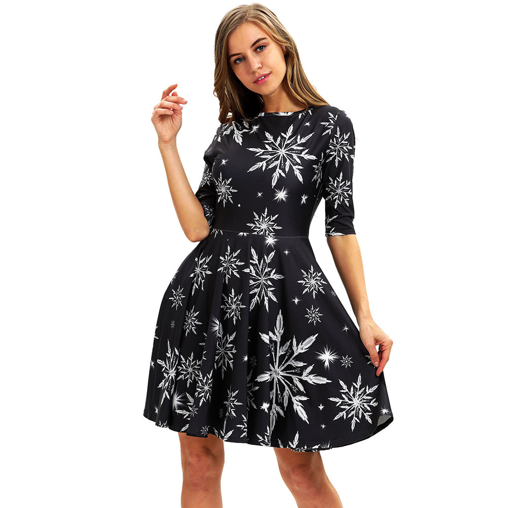 YESFASHION Christmas Clothing Cross-border Digital Women Dress
