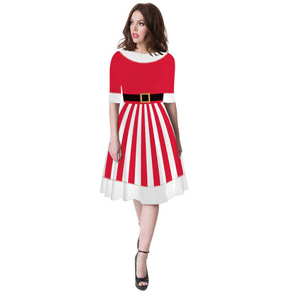 YESFASHION Christmas Clothing Cross-border Digital Women Dress