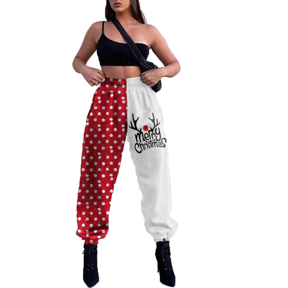 YESFASHION Women Christmas Orientation Print Fitness Sports Pants