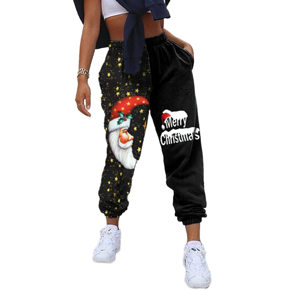 YESFASHION Women Christmas Orientation Print Fitness Sports Pants