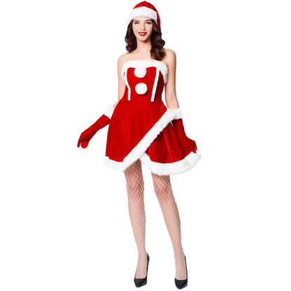 YESFASHION Christmas Costume Sexy Tube Top Christmas