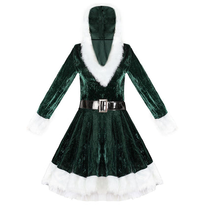 YESFASHION Green Red Christmas Costume Performance