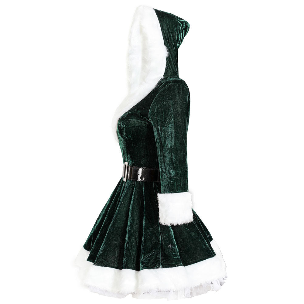 YESFASHION Green Red Christmas Costume Performance