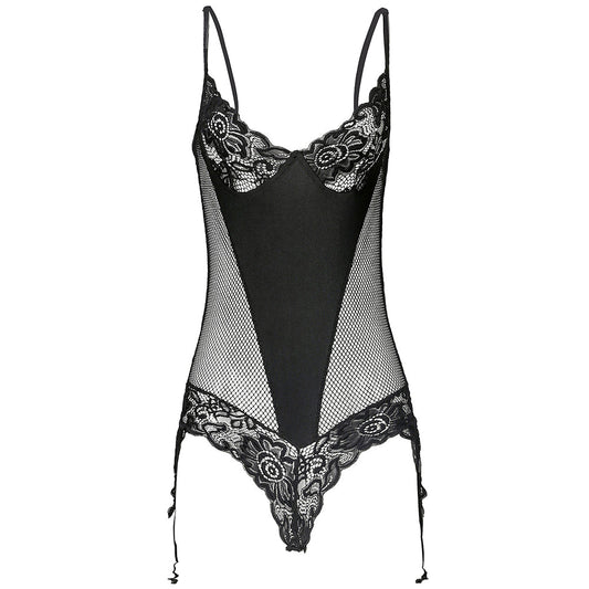 YESFASHION Women Sexy Mesh Pajamas Sling Jumpsuit Mesh Ladies