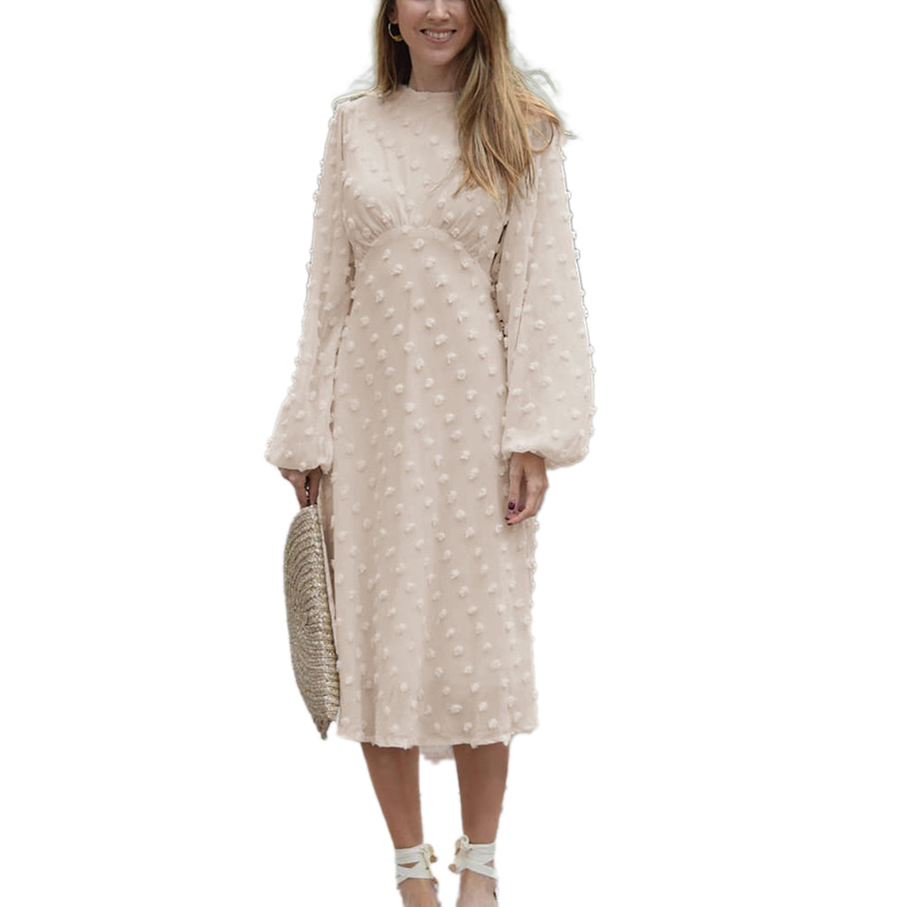 YESFASHION Long-sleeved French Style High-end Casual Dress