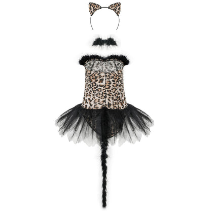 YESFASHION Leopard Print Role Play Women Cosplay Sexy Lingerie Cat