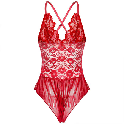 YESFASHION Women Sexy Underwear Mesh One-piece Pajamas