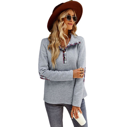 YESFASHION Solid Color Sweater Stitching Coat Women Tops