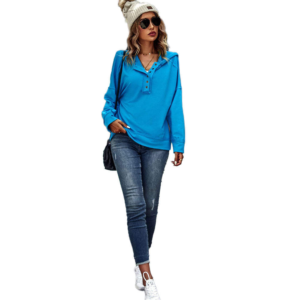 YESFASHION Solid Color All-match Tops Casual T-shirt