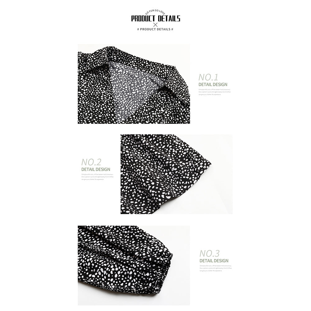 YESFASHION Women Ruffled Long Sleeve Printed Dress