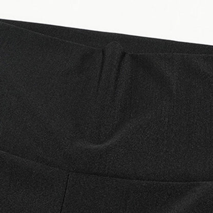 YESFASHION High Waist Elastic Solid Color Slim Fit Sports Casual Pants