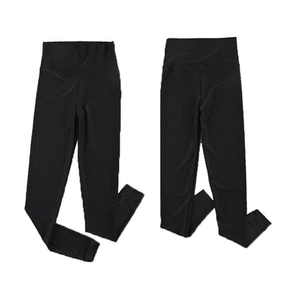 YESFASHION High Waist Elastic Solid Color Slim Fit Sports Casual Pants