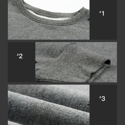 YESFASHION Round Neck Long-sleeved Top Contrast Sweatshirts