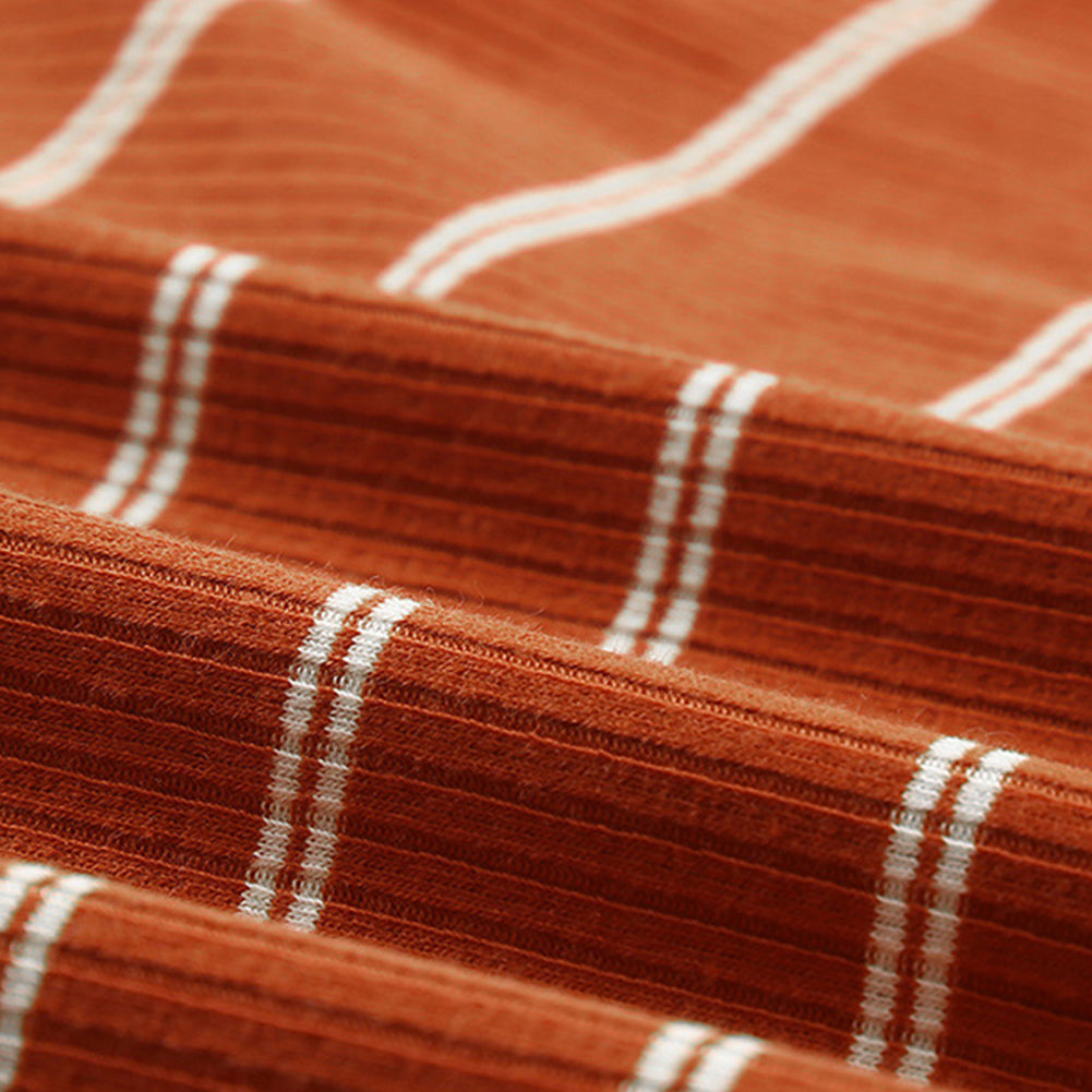 YESFASHION Striped Round Neck Bottoming Shirt Women Tops