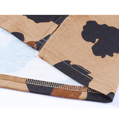 YESFASHION Leopard Print Tops Long Sleeve Pullover T-shirt