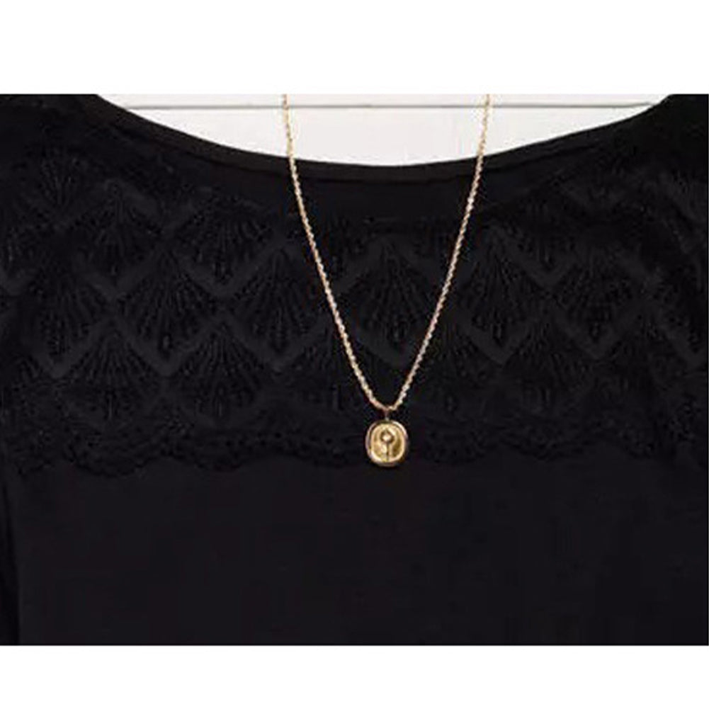 YESFASHION Slim Bottoming Tops Women Lace Stitching Hollow