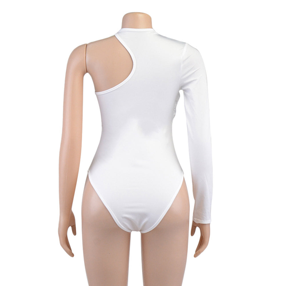 YESFASHION New Sexy One-shoulder Pleated Jumpsuit Tops