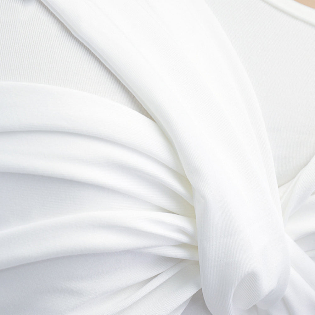 YESFASHION New Sexy One-shoulder Pleated Jumpsuit Tops