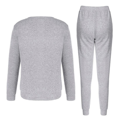 YESFASHION Letter Trousers Two-piece Women Fashion Casual Suit