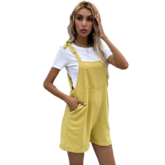 YESFASHION New Shorts Casual Strap Cotton Overalls