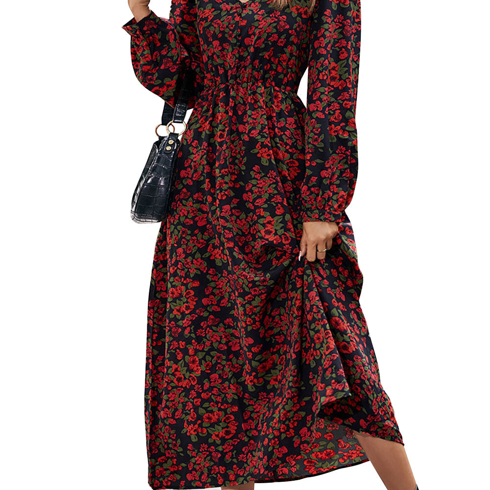 YESFASHION Women Temperament New Luxury Long-sleeved Dress