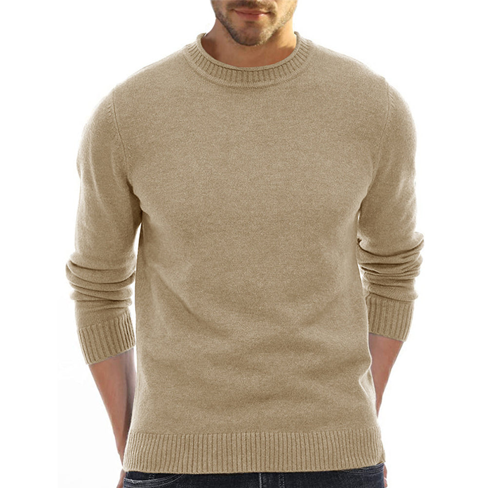 YESFASHION Men Knitwear Bottom Round Neck Casual Sweaters