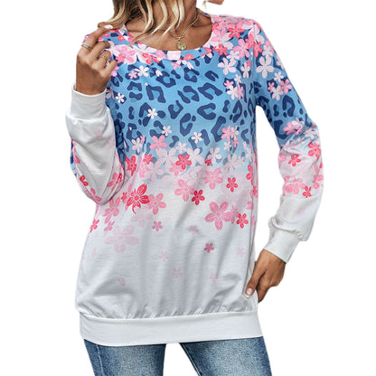 YESFASHION Fashion Commuter Round Neck Long-sleeved Tops