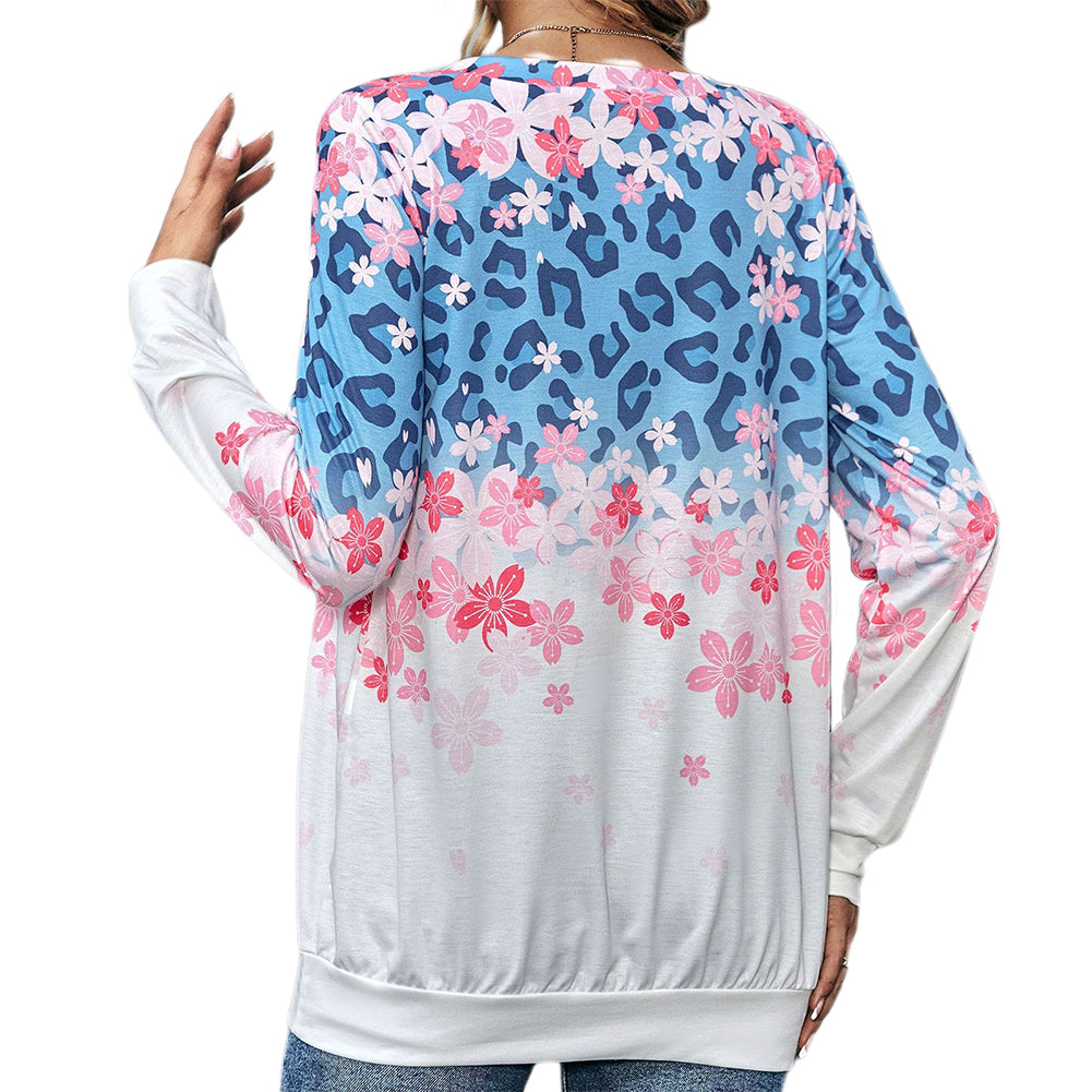 YESFASHION Fashion Commuter Round Neck Long-sleeved Tops